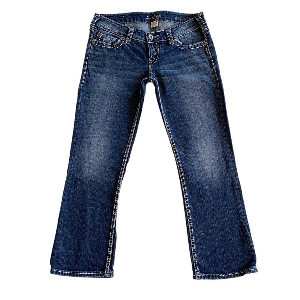 Silver Jeans Women's Dark Blue Cropped Ankle Jeans
